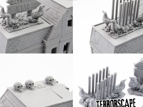 Terrorscape 3d mansion boardgame with fear tokens key and Separate Ways stands included 3D Print Model