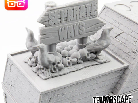 Terrorscape 3d mansion boardgame with fear tokens key and Separate Ways stands included 3D Print Model