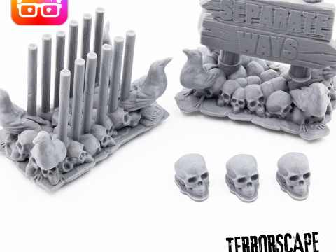 Terrorscape 3d mansion boardgame with fear tokens key and Separate Ways stands included 3D Print Model