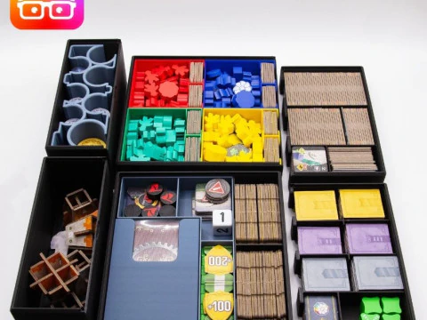 एएम-मीडियाबिज़ टेबलटॉप बोर्ड गेम एक्सेसरीज़ SKU NCL001 द्वारा न्यूक्लियम बोर्ड गेम ऑर्गनाइज़र 3D प्रिंट मॉडल