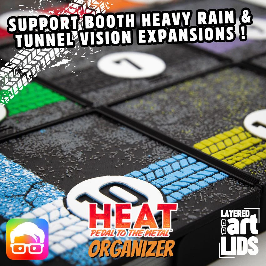 HEAT PEDAL TO THE METAL ORGANIZER SUPPORT BOOTH HEAVY RAIN AND TUNNEL VISION EXPANSIONS BY AM-MEDIA 3D Print Model .c4d .max .obj .3ds .fbx .stl .blend 