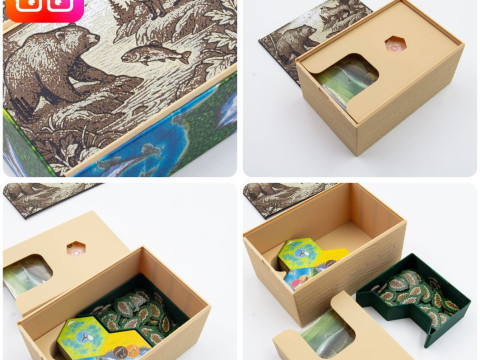 Cascadia board game all-in organizer by ammedia3d tabletop board game inserts sku CASLAND001 Modèles 3D en vedette