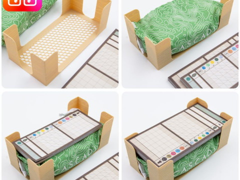 Cascadia board game all-in organizer by ammedia3d tabletop board game inserts sku CASLAND001 Modèles 3D en vedette