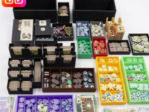 BITOKU BOARD GAME ORGANIZER BY AMMEDIA3D TABLETOP BOARD GAME INSERTS SKU BITOKU001 3D Print Model