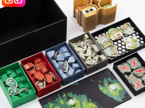 BITOKU BOARD GAME ORGANIZER BY AMMEDIA3D TABLETOP BOARD GAME INSERTS SKU BITOKU001 3D Print Model