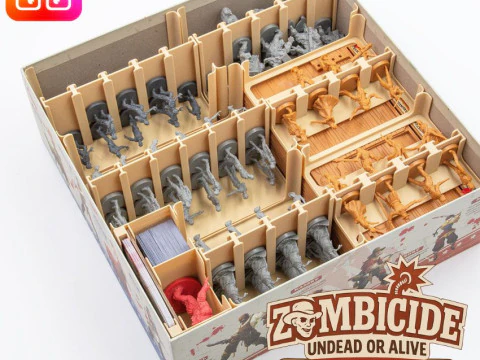 Zombicide Undead or Alive board game organizer by ammedia3d 3D Print Model