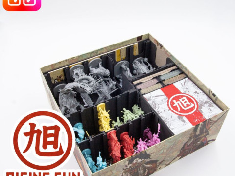 Rising Sun board game organizer by ammedia3d tabletop board game inserts sku RSN001 Modello di stampa 3D