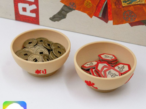 Rising Sun Coin Ronin bowl set by ammedia3d RSN002 Modello di stampa 3D