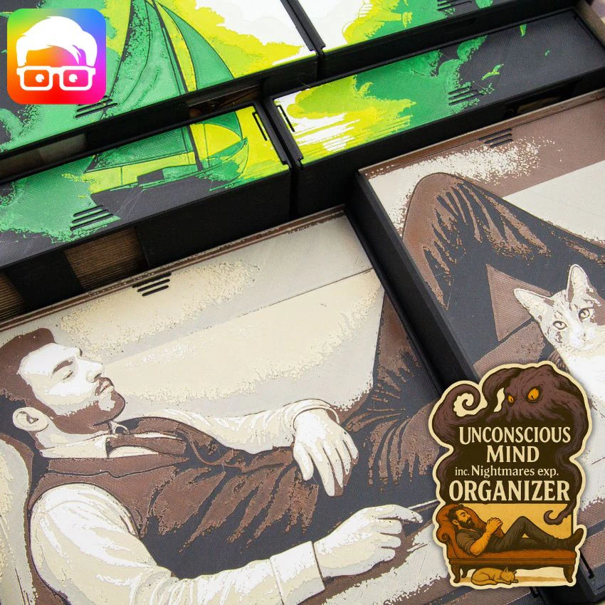 Unconscious Mind inc Nightmares expansion board game organizer by ammedia3d tabletop board game 3D Print Model .c4d .max .obj .3ds .fbx .stl .blend 