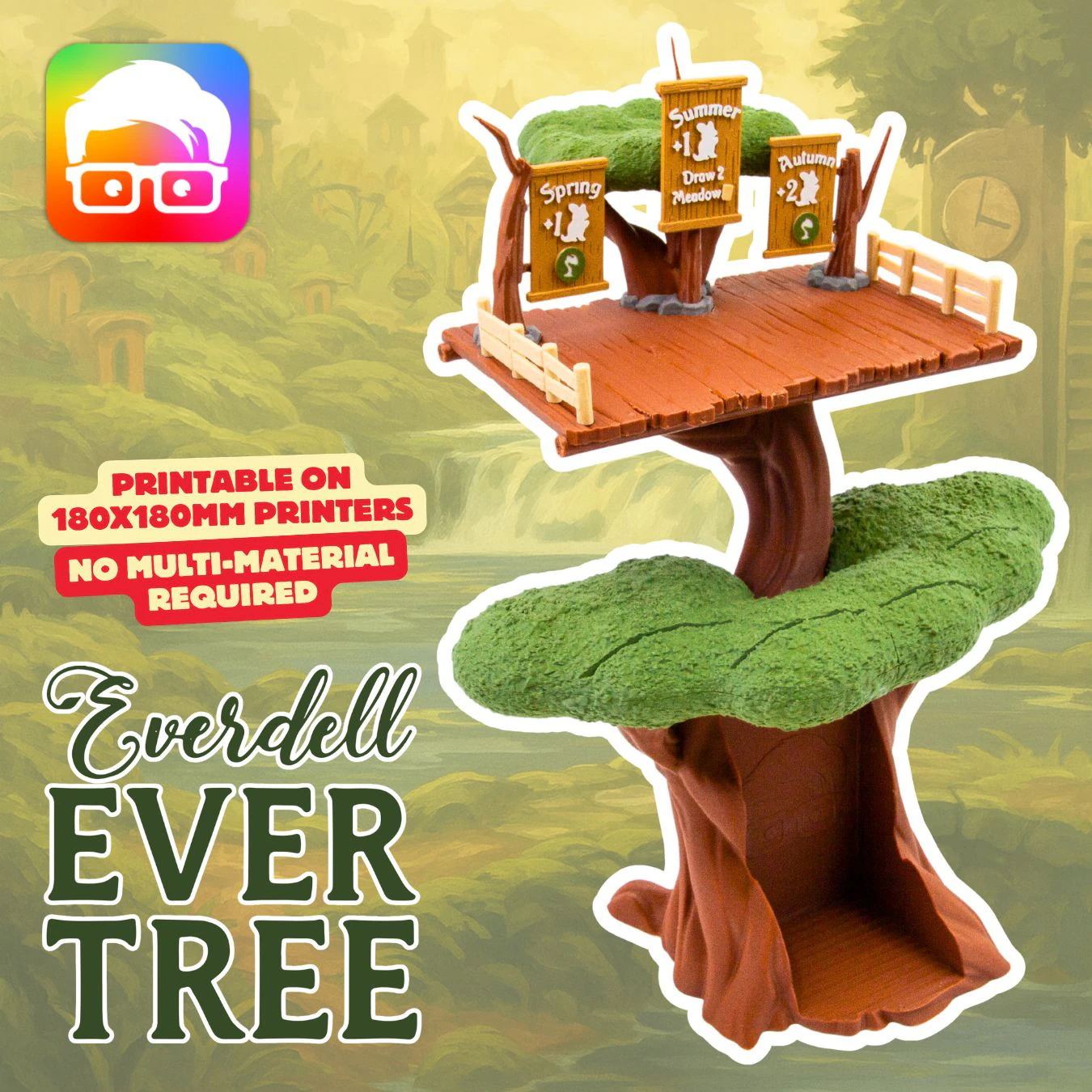Everdell Tree 3d Printable Replacement for the Original Cardboard Ever Tree by ammedia3d 3D Print Model .c4d .max .obj .3ds .fbx .stl .blend 
