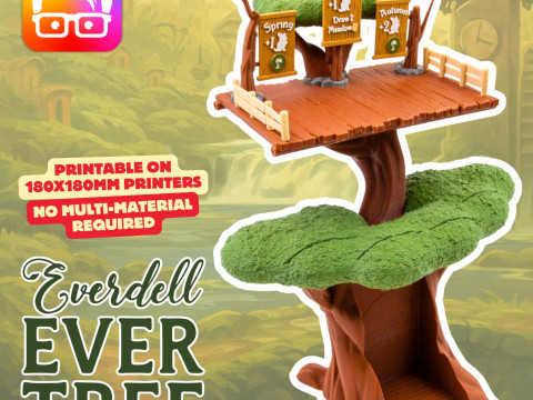 Everdell Tree 3d Printable Replacement for the Original Cardboard Ever Tree by ammedia3d 3D प्रिंट मॉडल