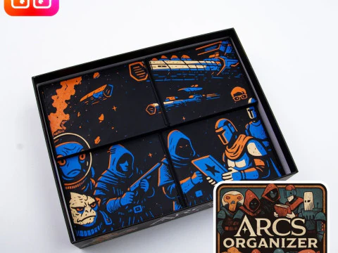 Ammedia3d द्वारा आर्क्स रिटेल एड बोर्ड गेम ऑर्गनाइजर 3D प्रिंट मॉडल