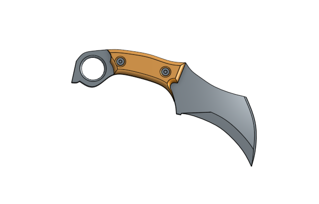 Knife Karambit Tactical Model Cetak 3D .c4d .max .obj .3ds .fbx .stl .blend