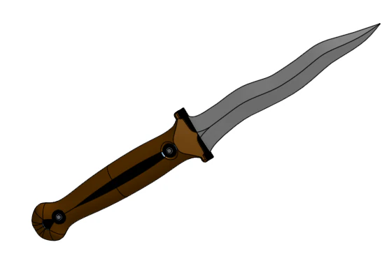 Knife S shaped blade 3D Print Model .c4d .max .obj .3ds .fbx .stl .blend