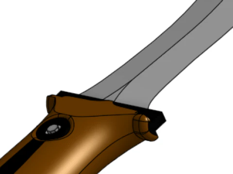 Knife S shaped blade 3D Print Model