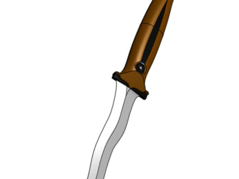 Knife S shaped blade 3D Print Model