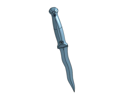 Knife S shaped blade 3D Print Model