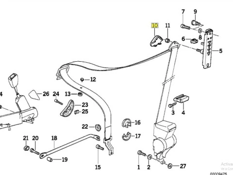 B M W E36 Tapa de ajuste de la cubierta de la gua superior del cinturn de seguridad 3D Print Model