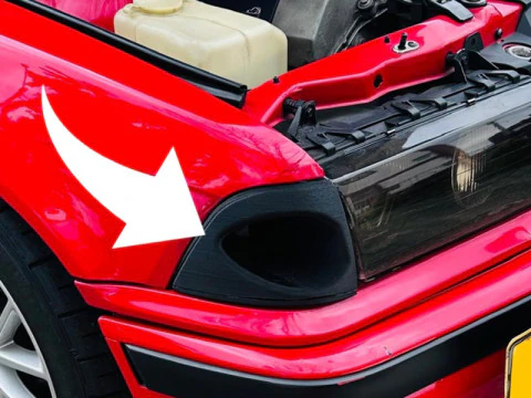 B M W E36 Ducto de Aire Frontal en Direccional Dirigido al Vano Motor directional front air duct 3D Print Model