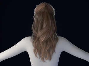 Realistic Female Hair Low-poly 3Dモデル
