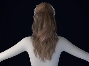 Realistisches weibliches Haar Low-Poly 3D Modell