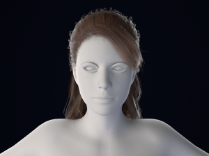 Realistic Female Hair Low-poly 3D Model
