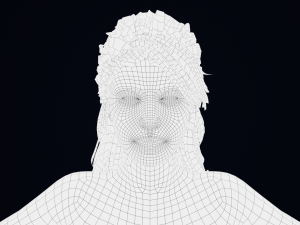 Realistic Female Hair Low-poly 3D Model