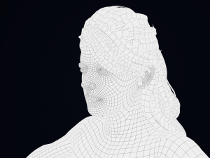 Realistic Female Hair Low-poly 3D Model