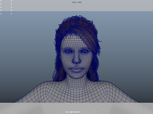 Realistic Female Hair Low-poly 3D Model