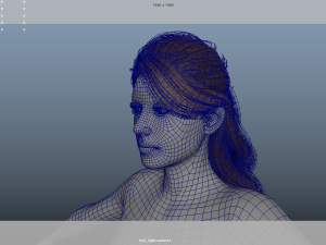 Realistic Female Hair Low-poly 3D Model