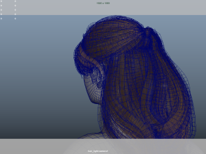 Realistic Female Hair Low-poly 3D Model