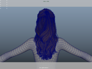 Realistic Female Hair Low-poly 3D Model