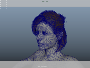 Realistic Female Hair Low-poly 3D 모델