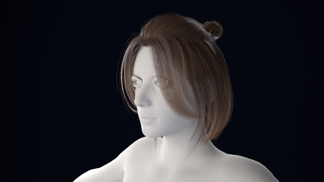 Realistic Female Hair Low-poly 3Dモデル .c4d .max .obj .3ds .fbx .stl .blend 