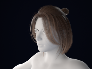 Realistic Female Hair Low-poly 3Dモデル
