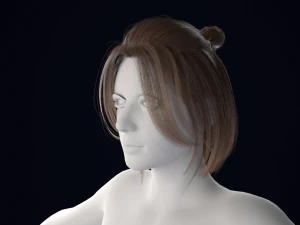 Capelli femminili realistici a basso numero di poligoni Modello 3D