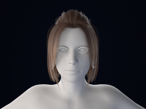 Realistic Female Hair Low-poly 3Dモデル