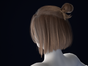Realistic Female Hair Low-poly 3Dモデル