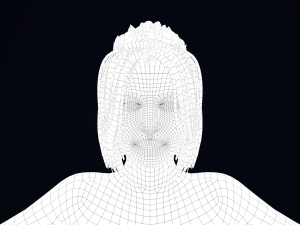 Realistic Female Hair Low-poly 3Dモデル