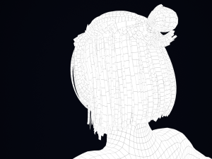 Realistic Female Hair Low-poly 3Dモデル