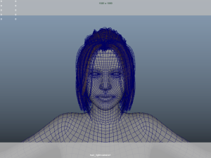 Realistic Female Hair Low-poly 3Dモデル