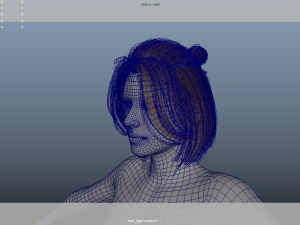Realistic Female Hair Low-poly 3Dモデル