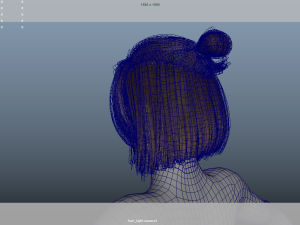 Realistic Female Hair Low-poly 3Dモデル
