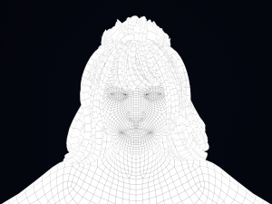 Realistic Female Hair Low-poly 3D Model