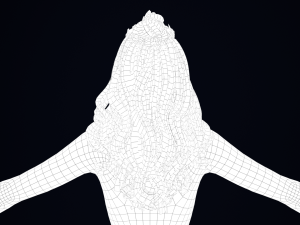 Realistic Female Hair Low-poly 3D Model