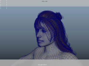 Realistic Female Hair Low-poly 3D Model
