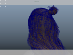 Realistic Female Hair Low-poly 3D Model