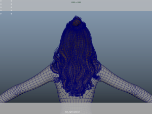 Realistic Female Hair Low-poly 3D Model