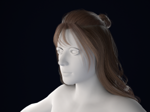 Realistic Female Hair Low-poly 3Dモデル