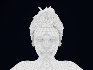 Realistic Female Hair Low-poly Modelo 3D